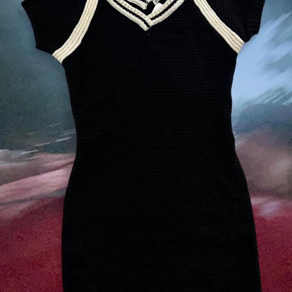 Varsity Y2K Sweater Dress L Dark Coquette Hip Hop